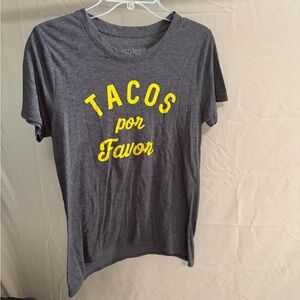 Gray "Tacos por Favor" Short Sleeve Tee